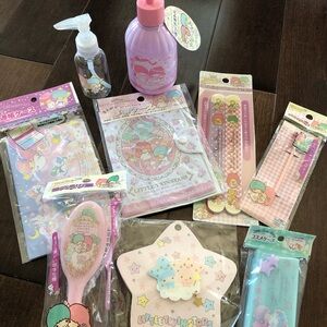 Sanrio Little Twin Stars hair brush bottle passport case plastic container soap